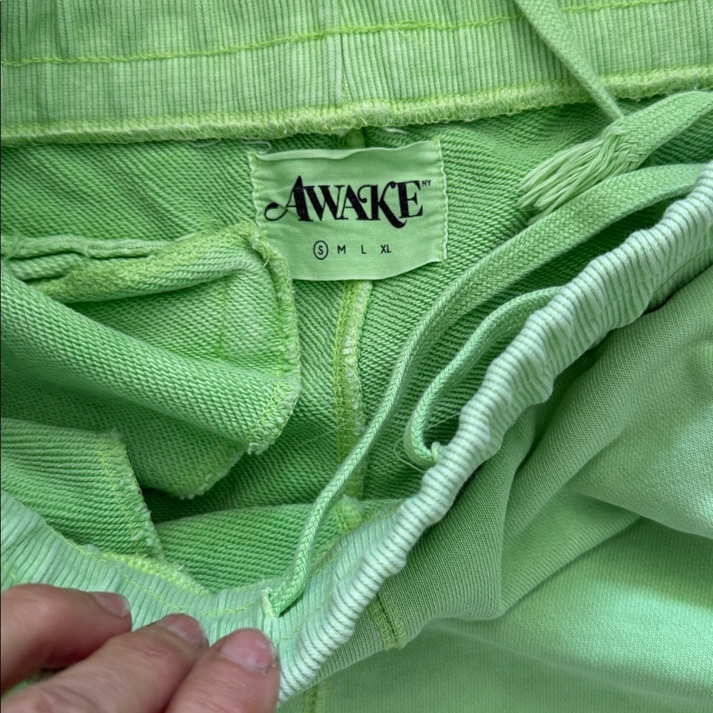 Awake Green Joggers size small medium unisex fashion forward - Picture 4 of 7